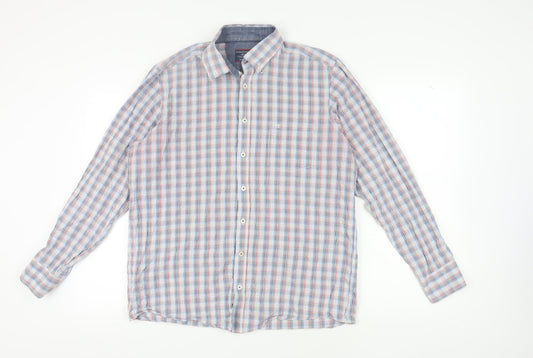 Casa Moda Men's Multicoloured Plaid Shirt, Size 14