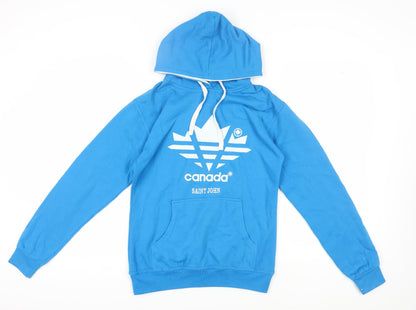 Ideal Womens Blue L Pullover Hoodie, Logo, Casual