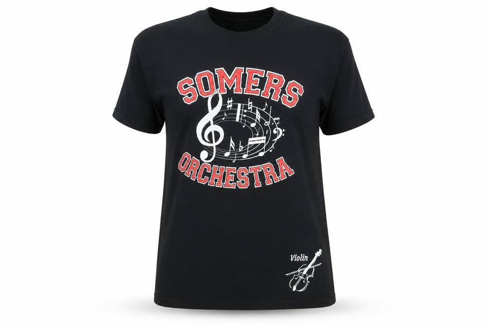 Gildan Black Orchestra T-Shirt Medium Music Theme