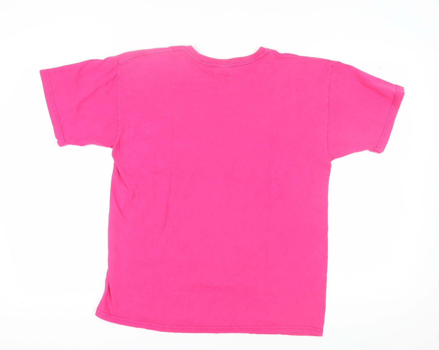 Gildan Pink Unisex T-Shirt L Cotton Crew Neck