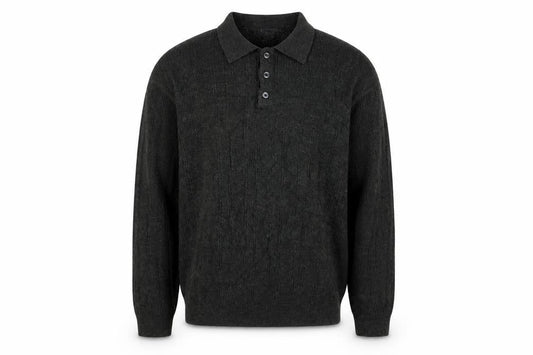 Dockers Men's Green Collared Pullover Jumper, L