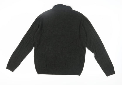 Dockers Men's Green Collared Pullover Jumper, L