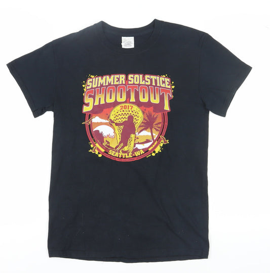 Gildan Unisex Black T-Shirt, Small, Sports Graphic