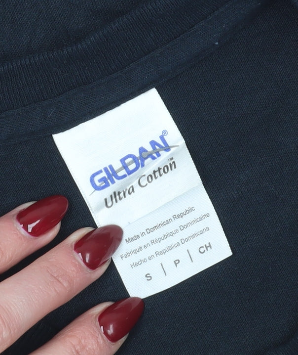 Gildan Unisex Black T-Shirt, Small, Sports Graphic