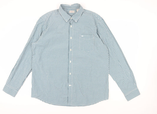 Dockers Men's Blue Check Button-Up Shirt XL