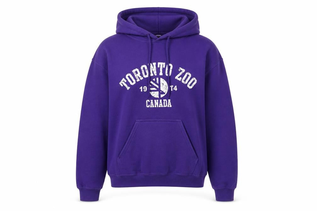 Gildan Unisex Purple Zoo Graphic Pullover Hoodie S