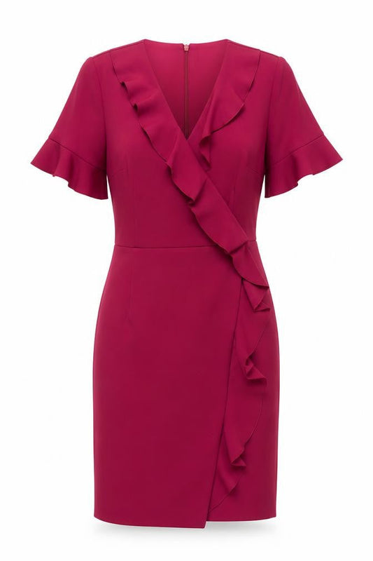 French Connection Women's Red Wrap Dress Size 12