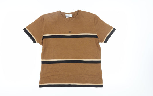 Escolá Women's Brown Pullover Jumper, Crew Neck, Size 14