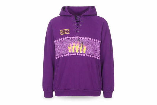 Disney Women's Purple Henley Hoodie - Size L