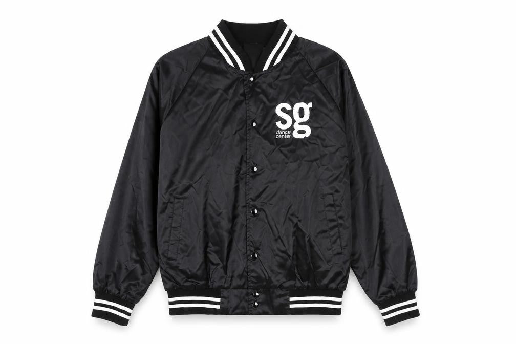 Augusta Unisex Black Varsity Jacket L Nylon Snap