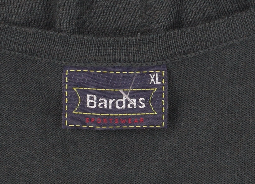 Bardas Men's Black Acrylic V-Neck Pullover XL