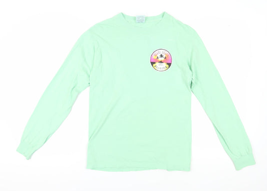 Comfort Colors Men's Green Long Sleeve Beach T-Shirt - Small
