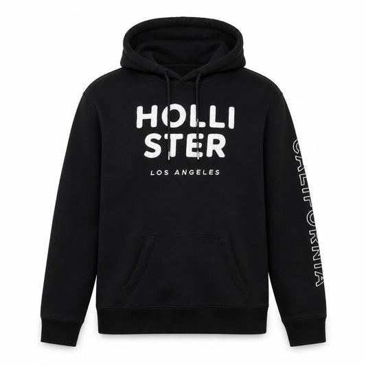 Hollister Men's Black Pullover Hoodie, Size S