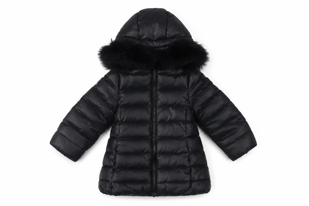 Benetton Girls Black Puffer Jacket 1-2 Years