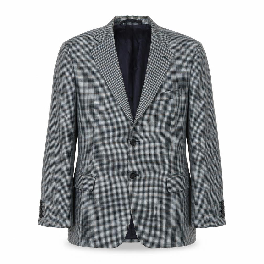 Marks & Spencer Men's Blue Check Wool Blazer 40R