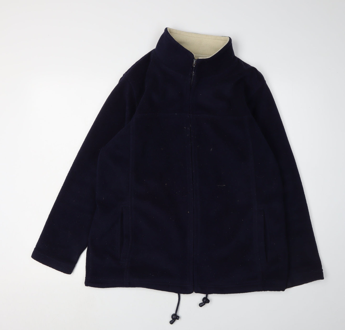 EWM Women's Blue Fleece Basic Jacket M Stylish Casual
