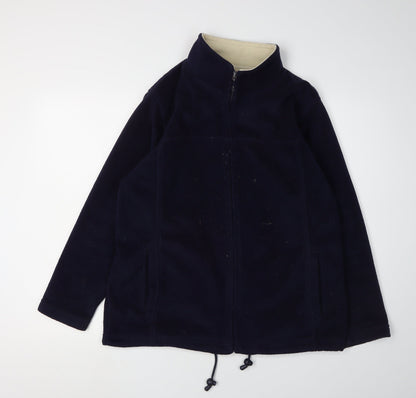 EWM Women's Blue Fleece Basic Jacket M Stylish Casual