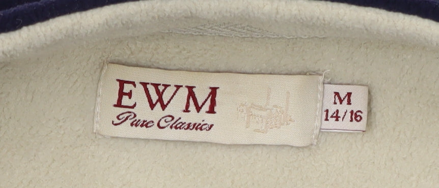 EWM Women's Blue Fleece Basic Jacket M Stylish Casual