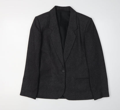 St Michael Women's Grey Blazer Size 10, Classic Wool