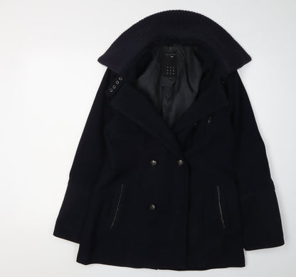 Crafted Women's Black Pea Coat Size 10 Classic Style