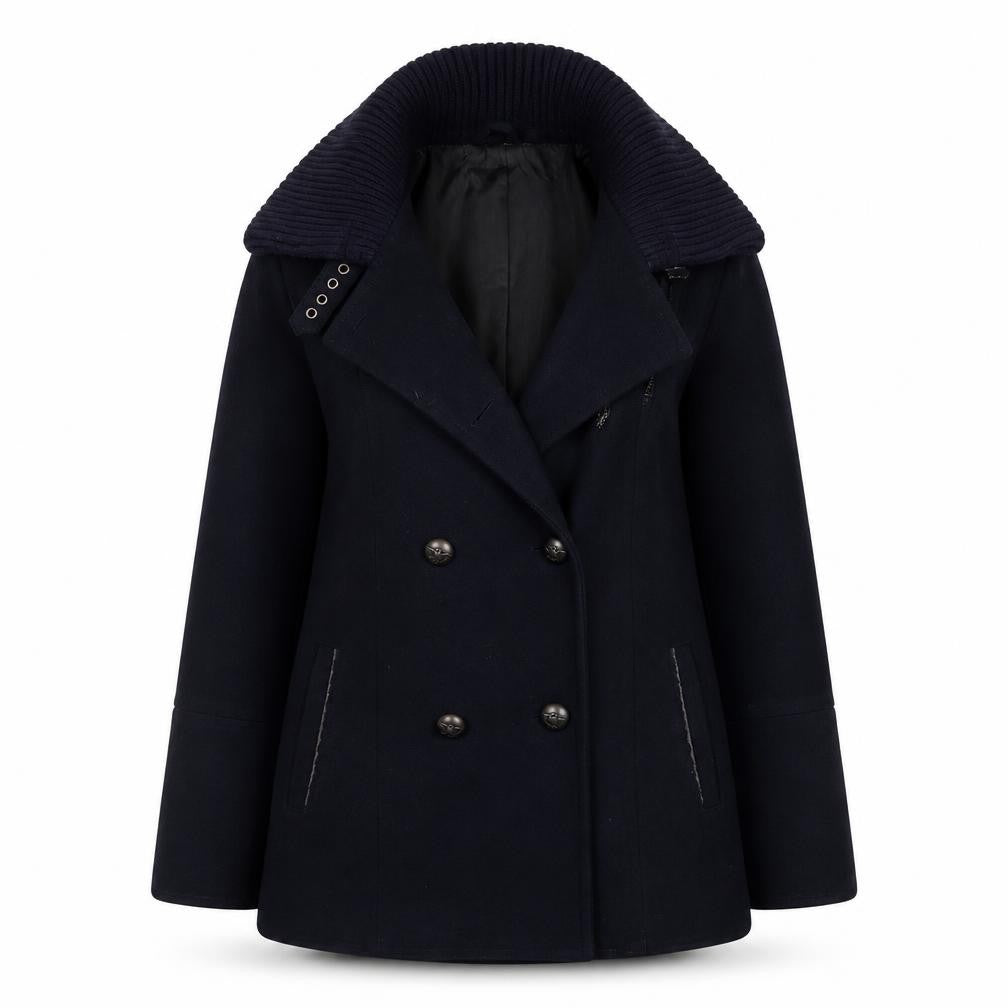 Crafted Women's Black Pea Coat Size 10 Classic Style