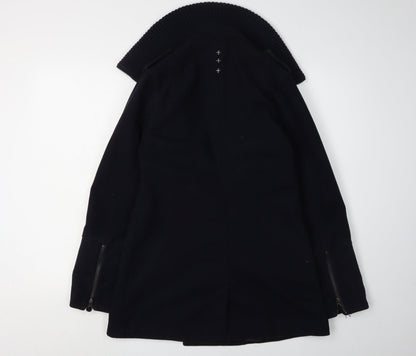 Crafted Women's Black Pea Coat Size 10 Classic Style