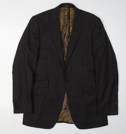 A39 Savile Row Men's Black Pinstripe Blazer Size 38L