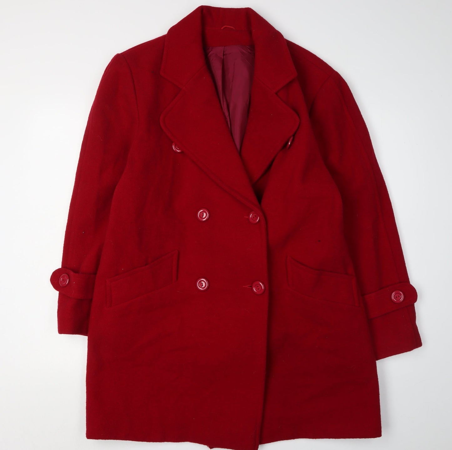The Great Coat Company Women's Red Wool Pea Coat Size 14
