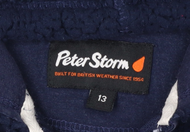 Peter Storm Boys Blue Hooded Jacket 13Y Full Zip