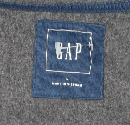 Gap Men's Grey Full Zip Jacket Size L Casual Warm