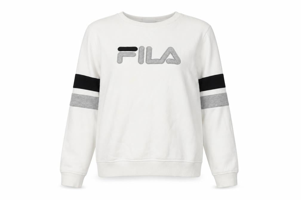 Fila Unisex Adults White Pullover Sweatshirt Size S
