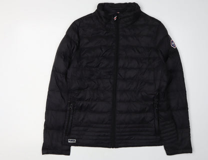 Additional front view of Puffa boys’ black puffer jacket l lightweight insulated