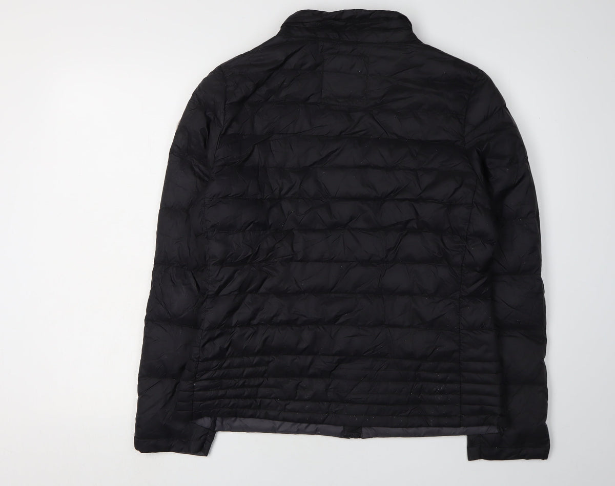 Back view of Puffa boys’ black puffer jacket l lightweight insulated