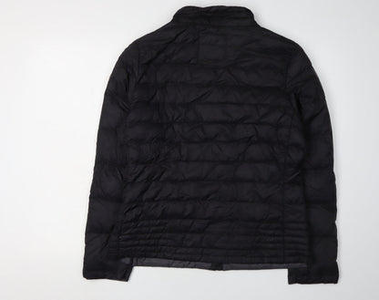 Back view of Puffa boys’ black puffer jacket l lightweight insulated