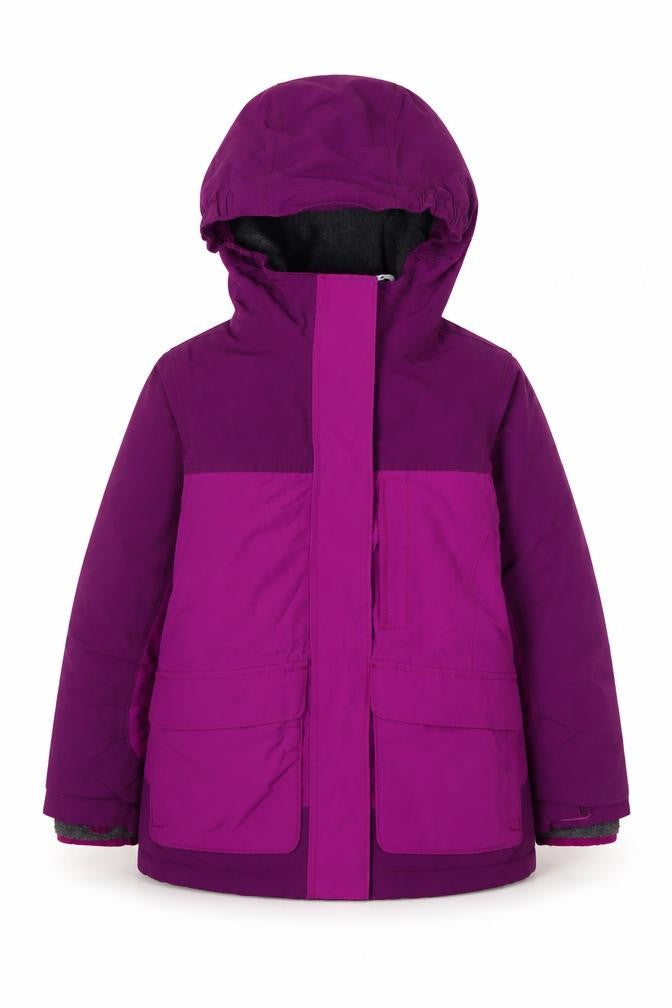 Lands' End Girls Purple Parka Coat 4-5 Years, Hooded Insulated