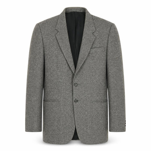 St Michael Men's Grey Wool Blazer, Size 38R, Herringbone