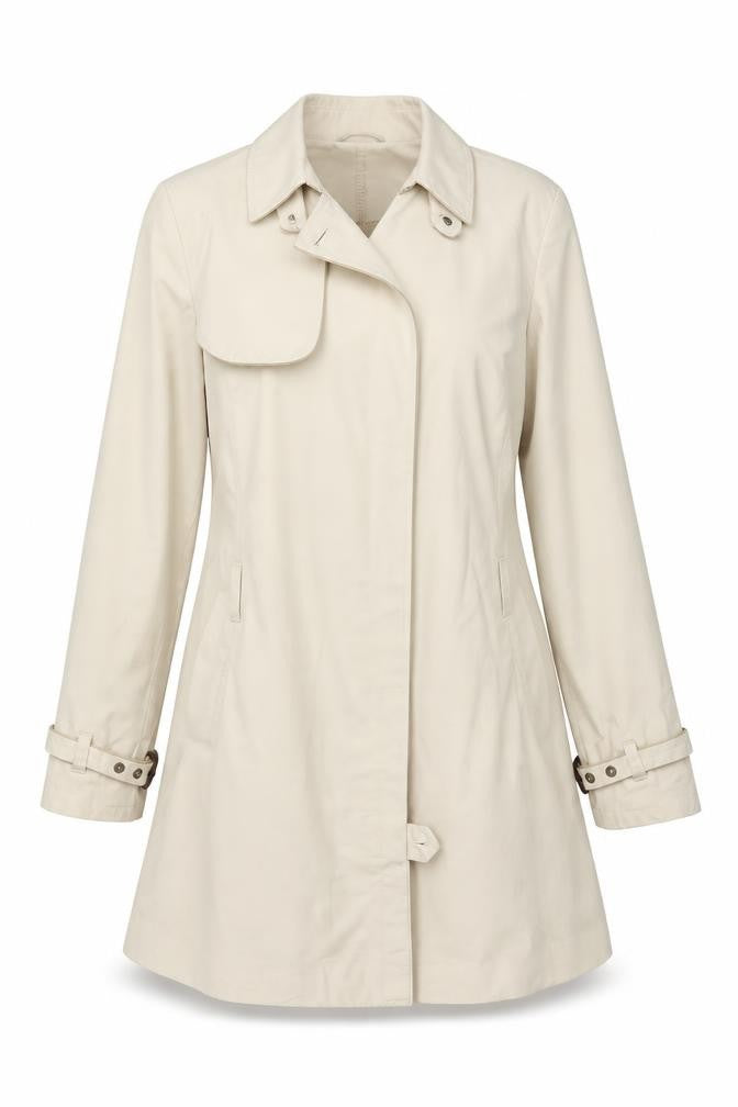 GAP Women's Beige Long Trench Coat M Classic Cotton