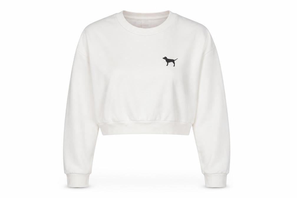 Victoria's Secret Women's White Pullover Sweatshirt L