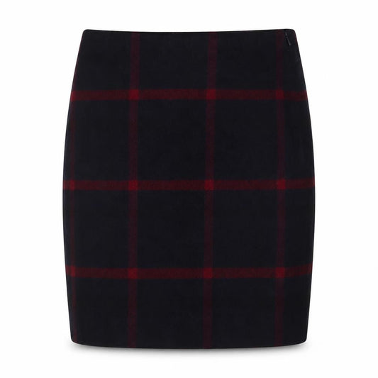 Hallhuber Women's Blue Plaid Pencil Skirt UK 8