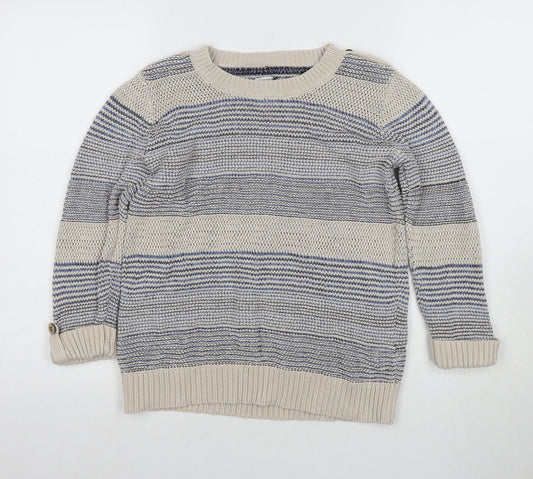Moulinette & True Women's Beige Striped Pullover Jumper Size 12