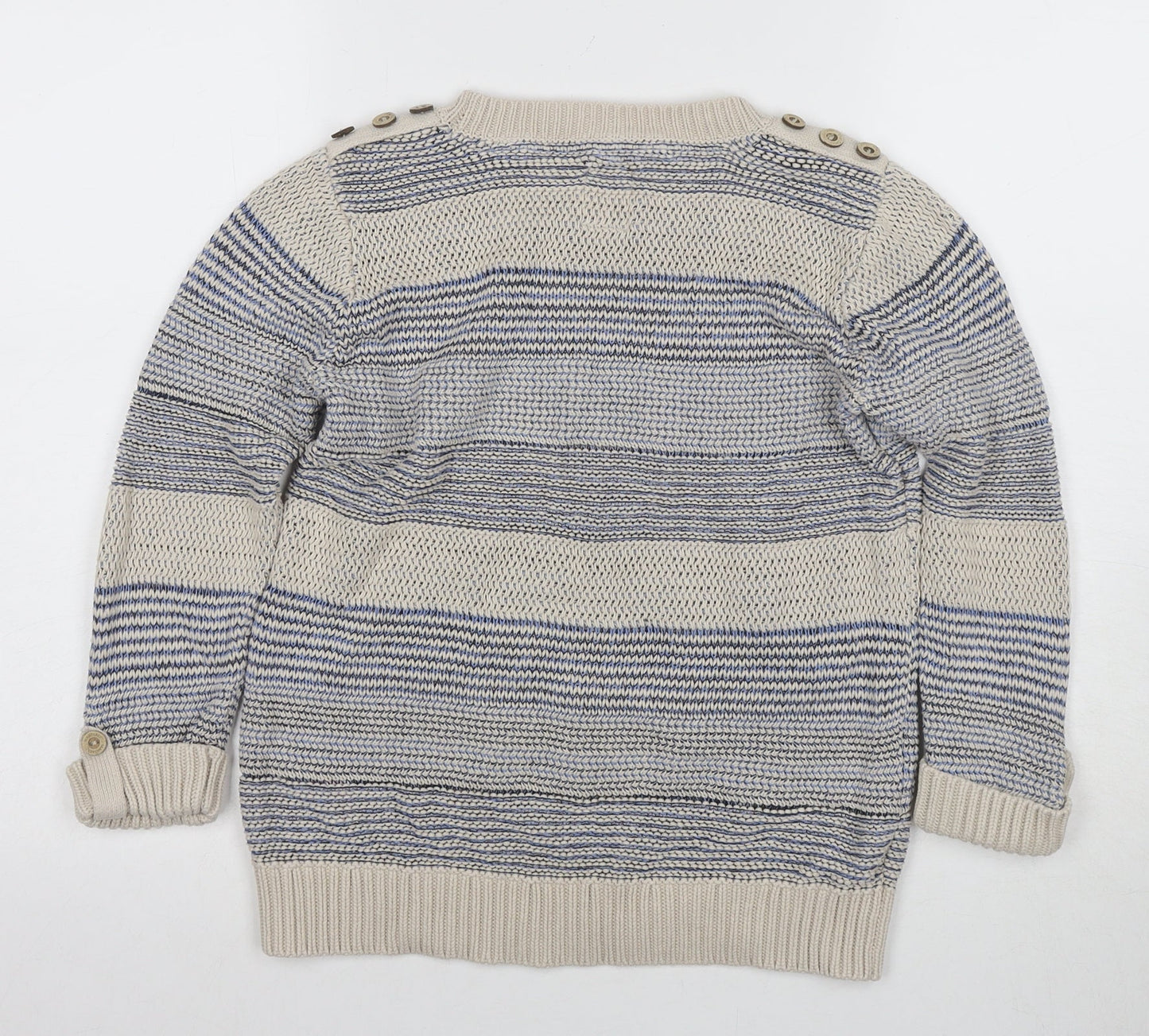 Moulinette & True Women's Beige Striped Pullover Jumper Size 12