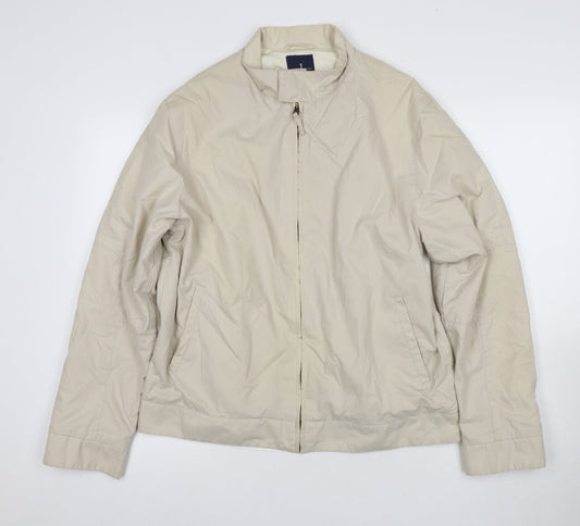 Jasper Conran Men's Beige Bomber Jacket L, Casual