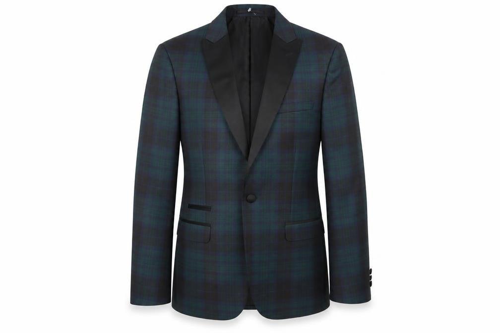 Marks & Spencer Men's Black, Green Super Slim Tuxedo Blazer 38R