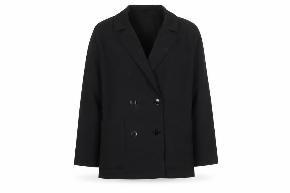 Monki Women's Black Double Breasted Coat Size S