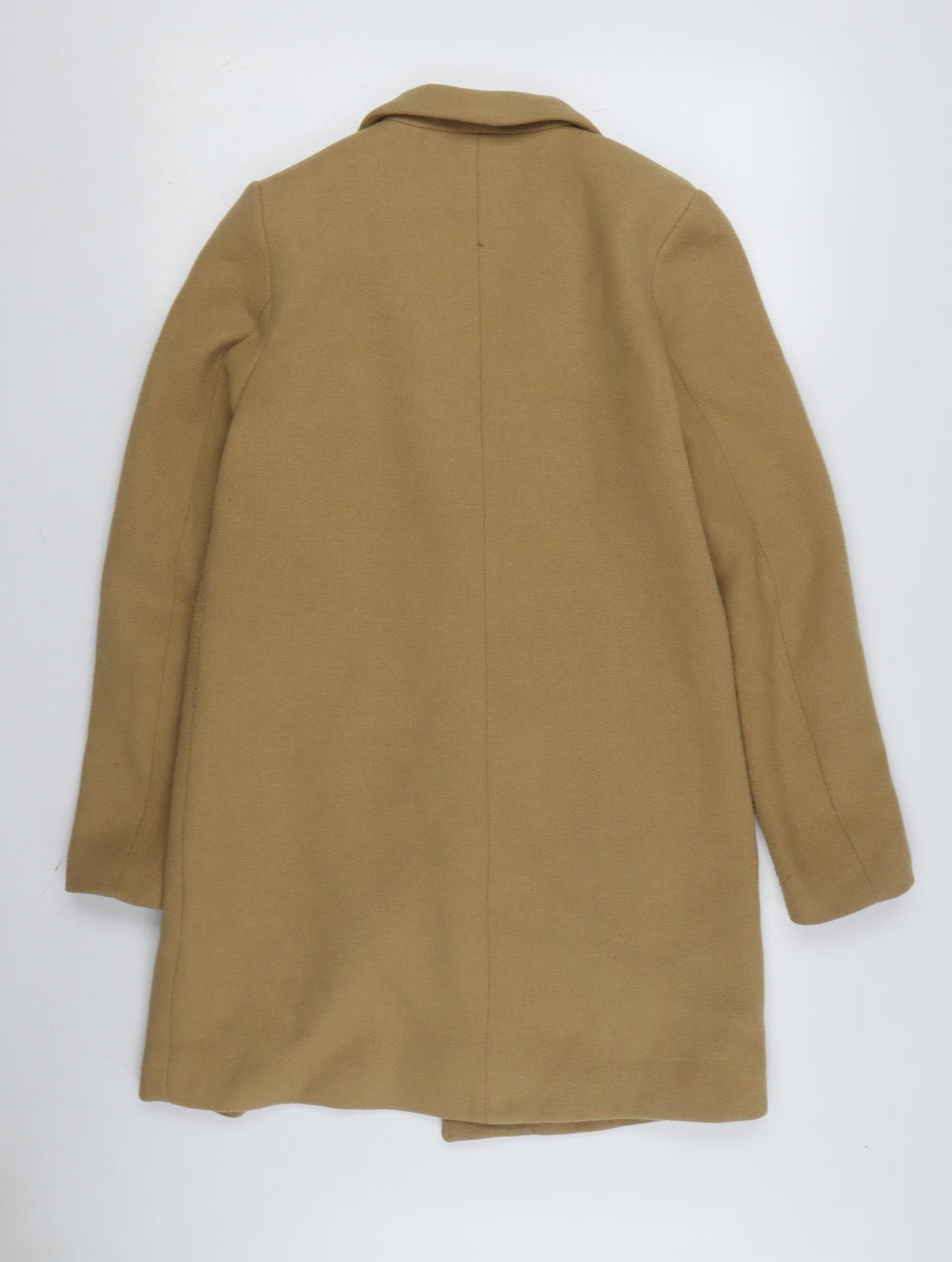 H&M Women's Beige Mid-Length Wool Overcoat Size 12