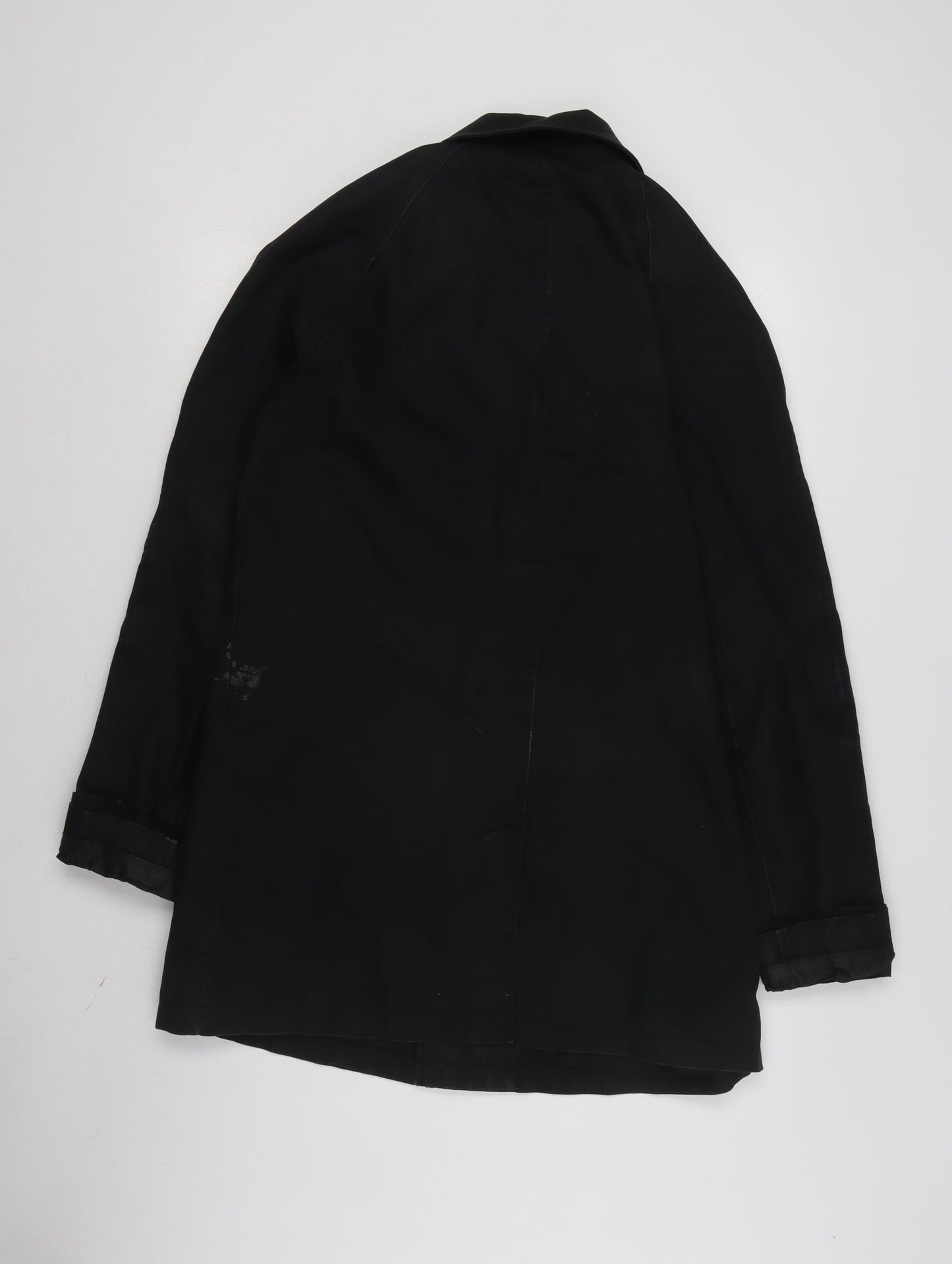 Topman Men's Black S Overcoat with Point Collar