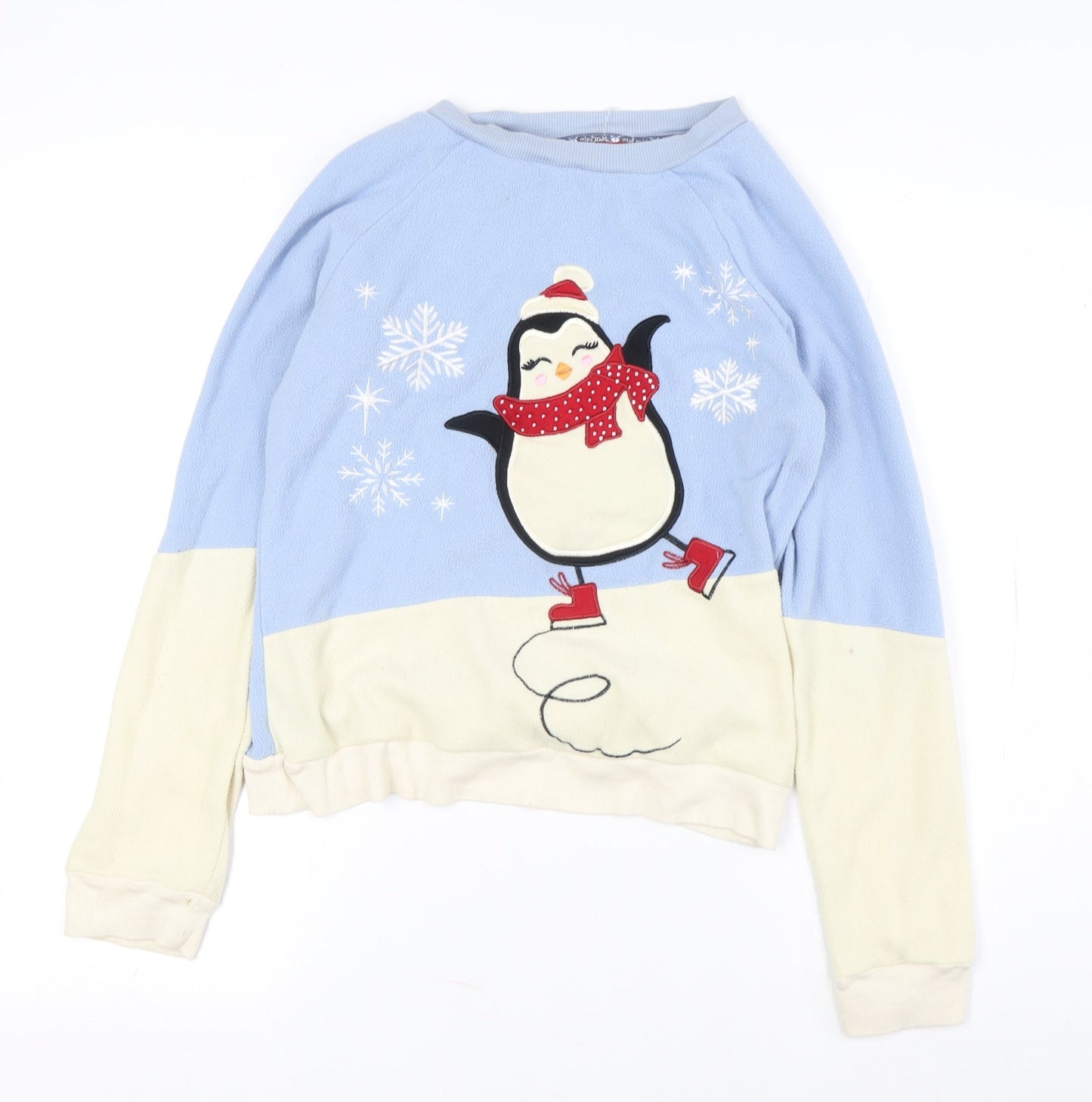 Joe Boxer Women's Blue Pullover Penguin Sweatshirt M