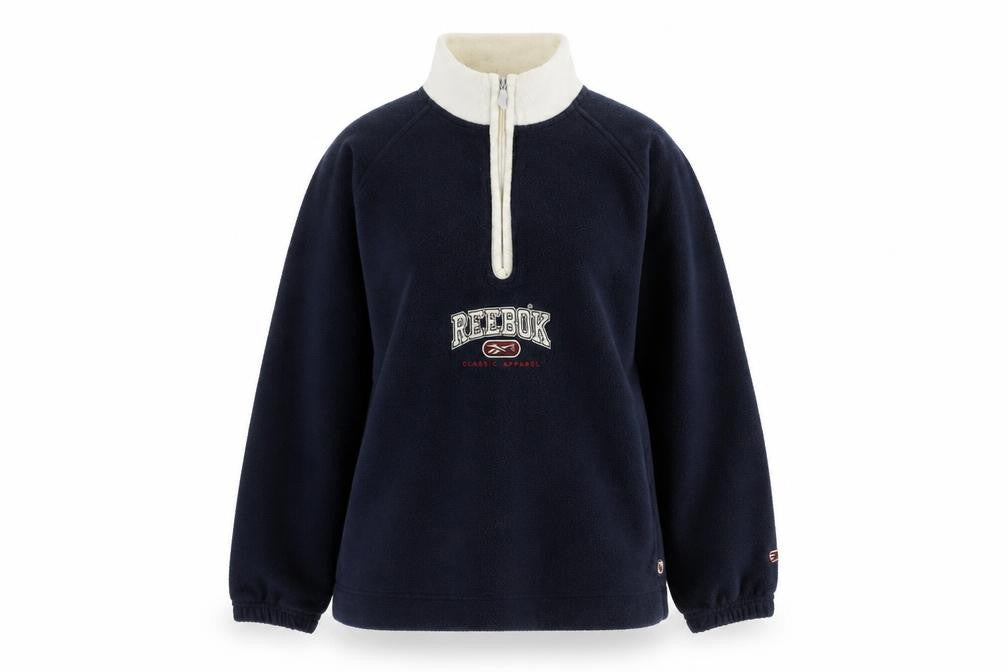 Reebok Unisex Navy XS Henley Sweatshirt