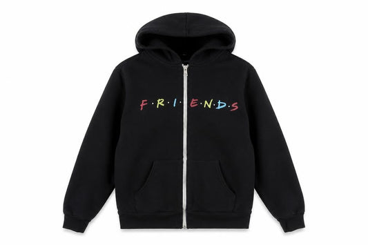 Gildan Womens Friends Black Hoodie, Full Zip Size S,