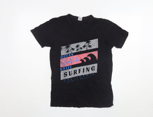 Yantra Black Cotton Unisex T-Shirt - Summer Casual M